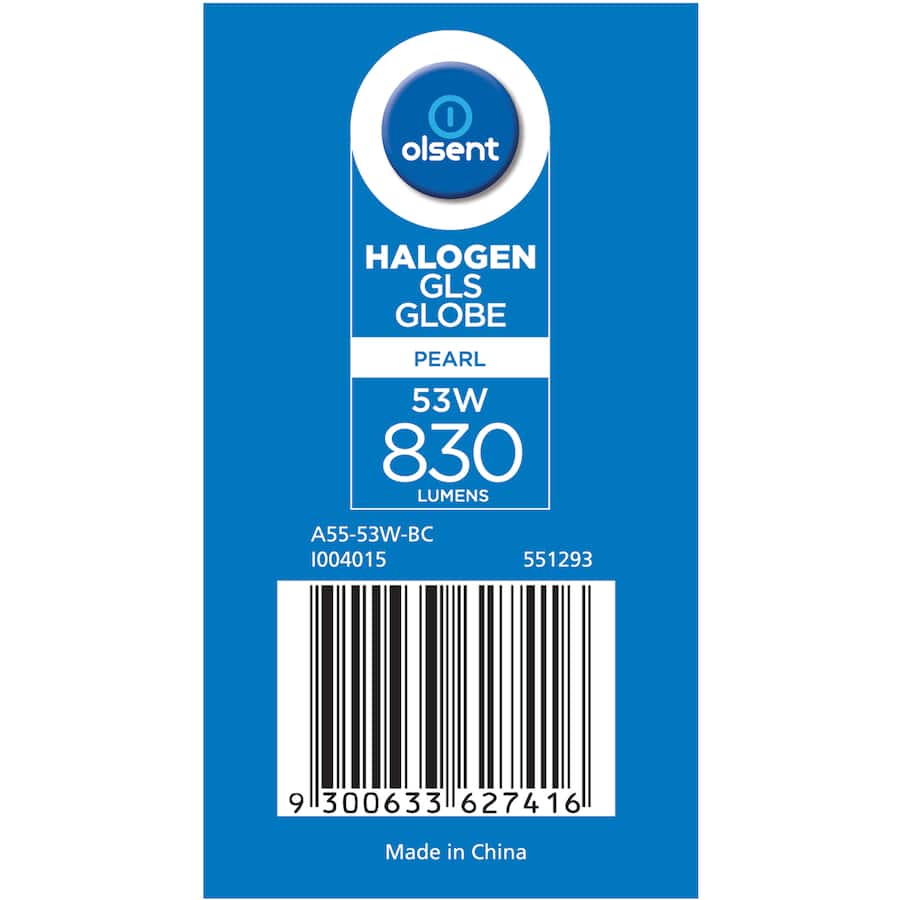 Olsent Halogen Round Bulb Bayonet 53w Pearl 2pack