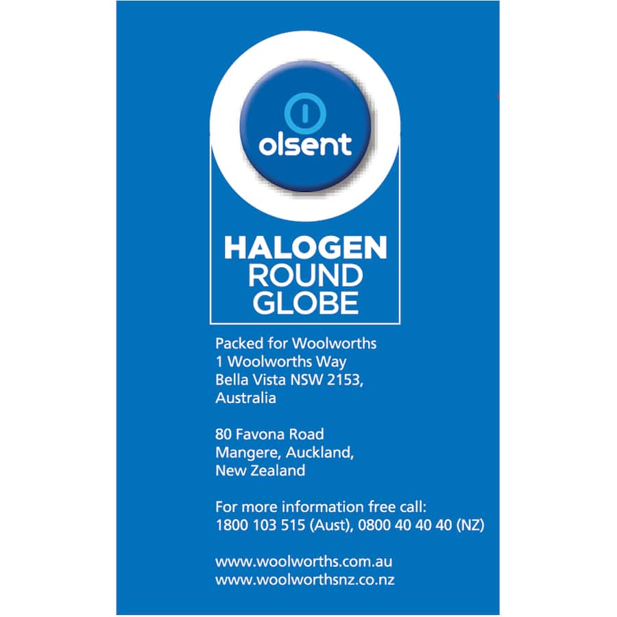 Olsent Halogen Round Bulb Rd Bayonet Clear 28w 2pack