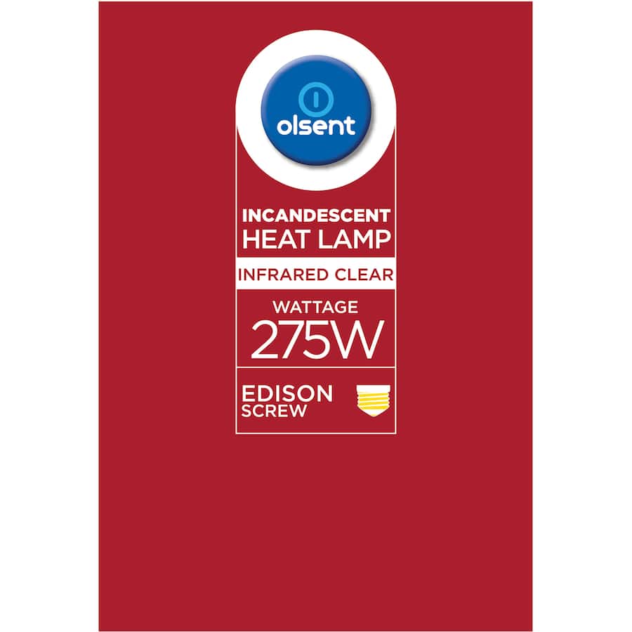 Olsent Heat Lamp Bulb Screw 275w 1pack