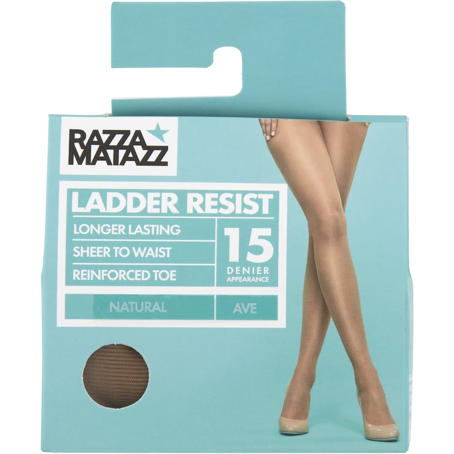 Razzamatazz Ladder Resist Pantyhose Tall Natural 15 Denier 1pr