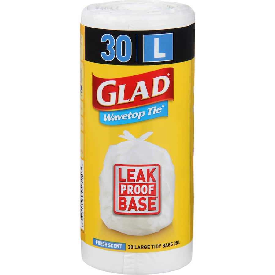 Glad Bin Liners Wavetop Tie Large Scented 30pack
