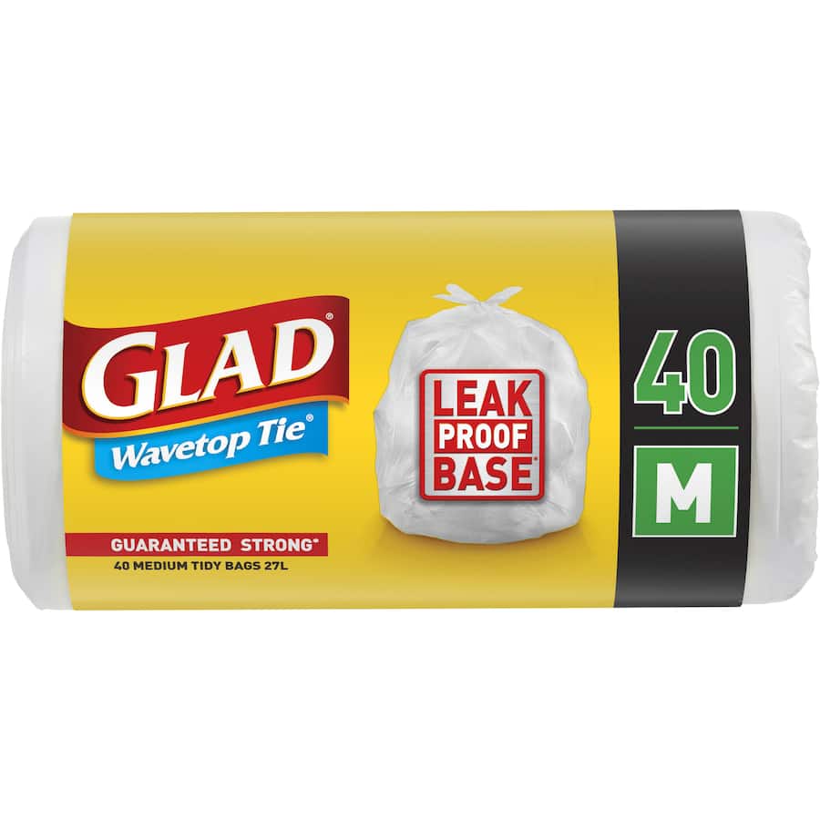 Glad Bin Liners Wavetop Ties Med 40pack