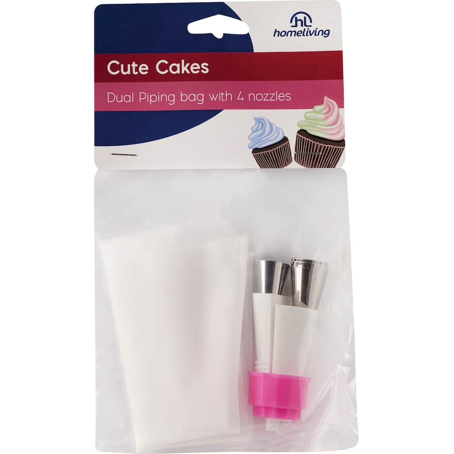 Homeliving Icing Set Bag & Stainless Steel Nozzles 1pack