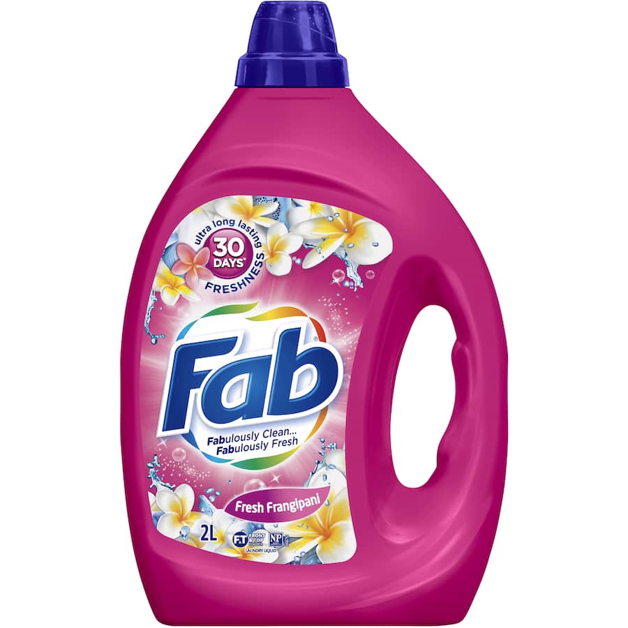 Fab Laundry Detergent Liquid Fresh Frangipani 2L