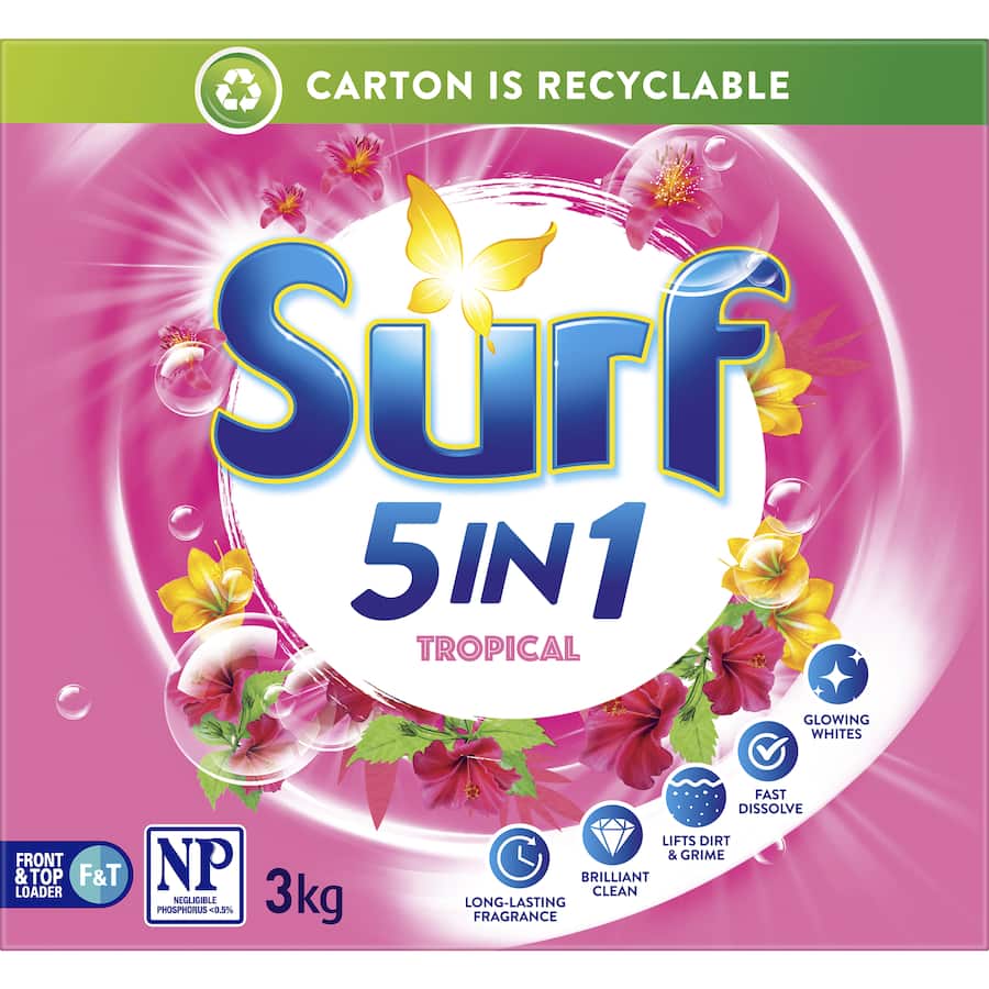 Surf Laundry Powder 5 In 1 Tropical 3kg
