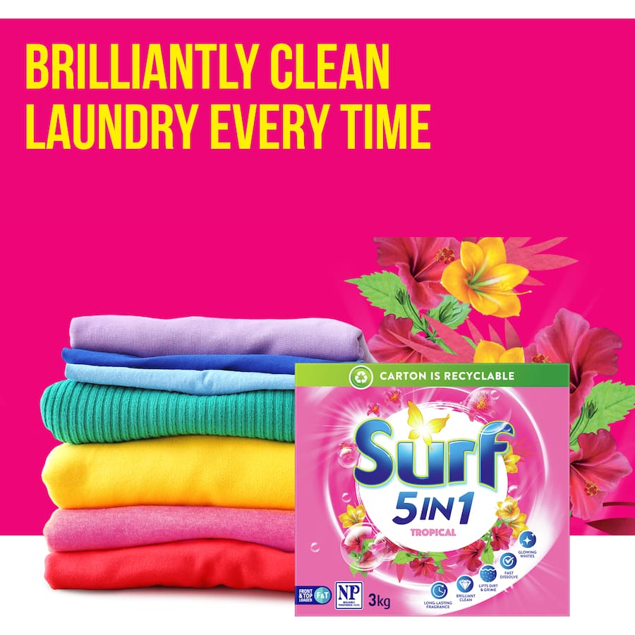 Surf Laundry Powder 5 In 1 Tropical 3kg
