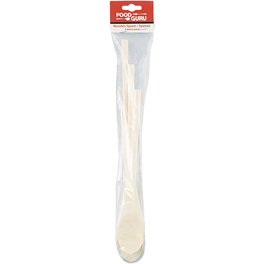 Food Guru Wooden Spoons 3pce