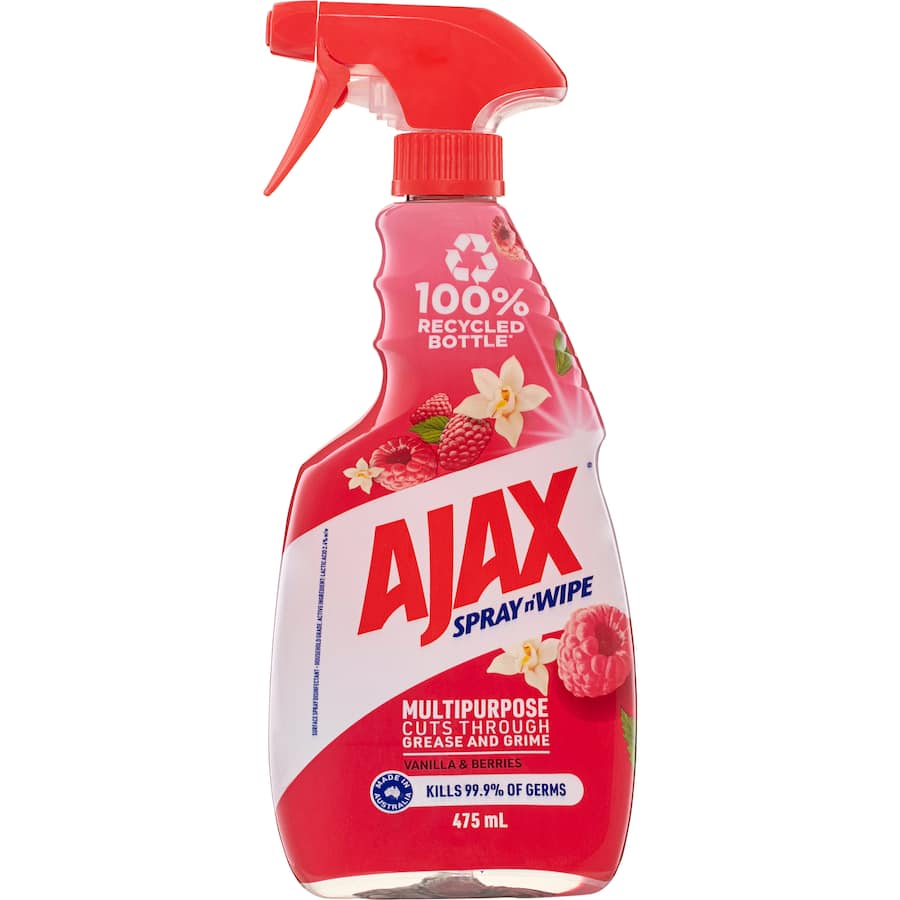 Ajax Spray N Wipe Multipurpose Cleaning Spray Vanilla & Berries Trigger 475mL