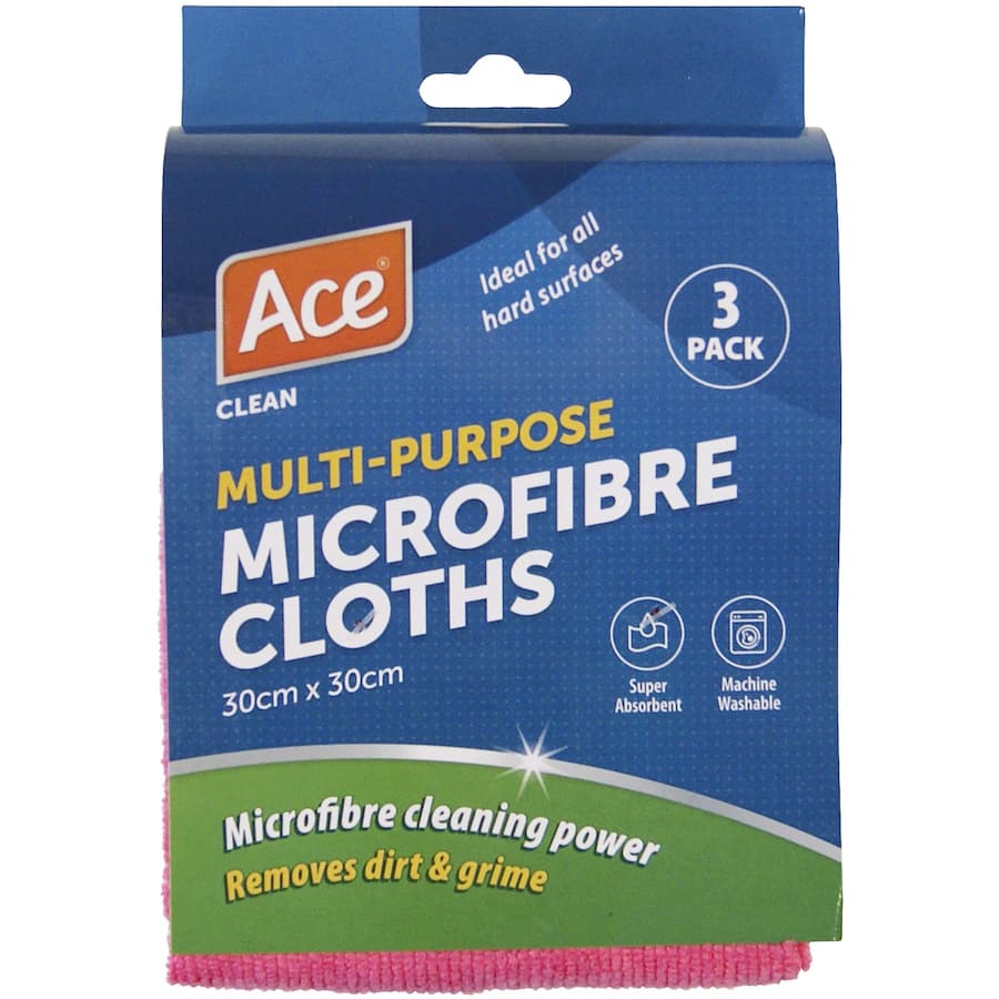 Ace Cleaning Cloth Microfibre 3pack