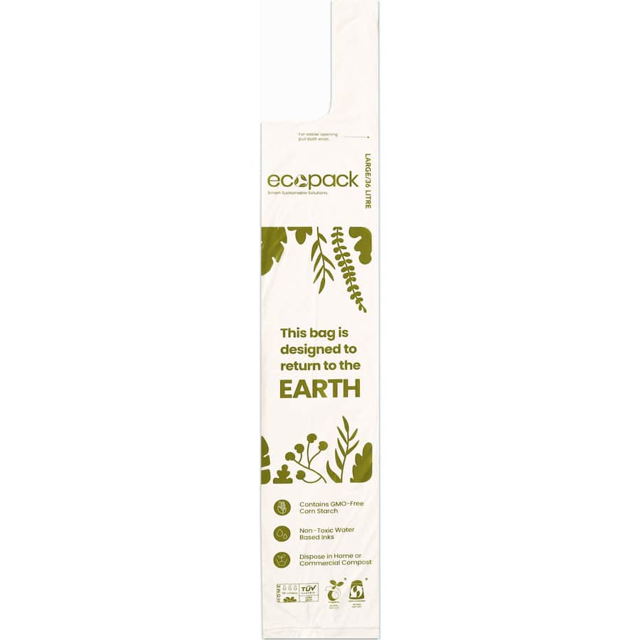 Ecopack Compostable Bin Liners Large 36L 15pack