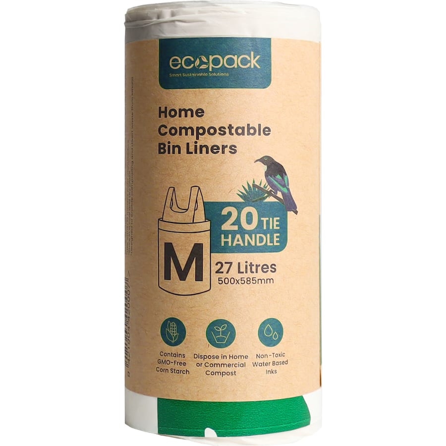 Ecopack Compostable Bin Liners Medium 27L 20pack