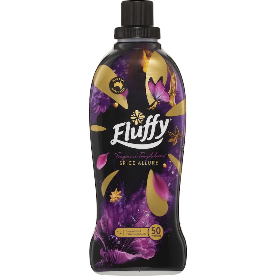 Fluffy Concentrate Fabric Softener Conditioner Spice Allure Bottle 1L
