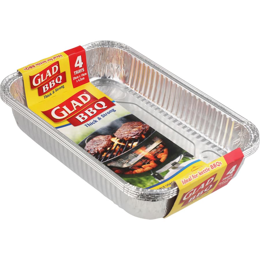 Glad Bbq Foil Tray 28 X 18 X 5cm 4pack