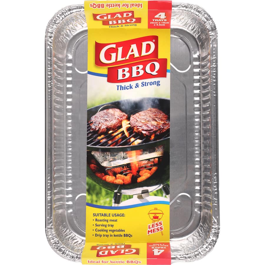 Glad Bbq Foil Tray 28 X 18 X 5cm 4pack