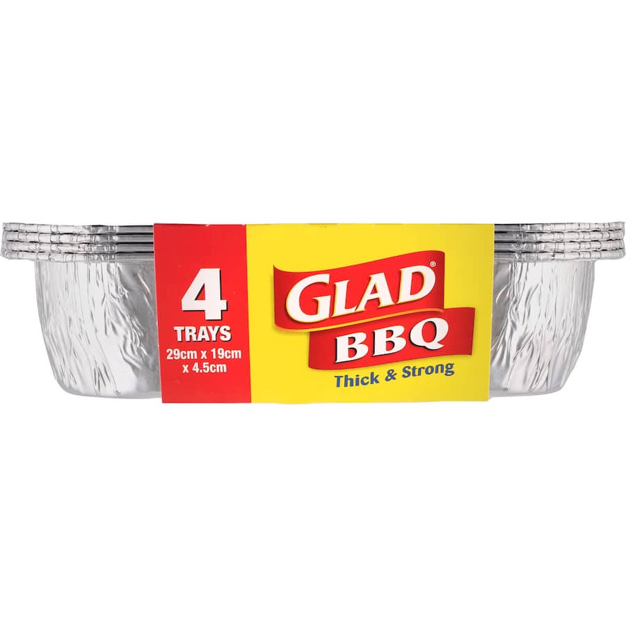 Glad Bbq Foil Tray 28 X 18 X 5cm 4pack