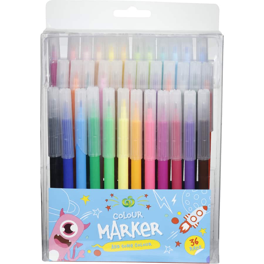 Essentials Markers Coloured 36pack