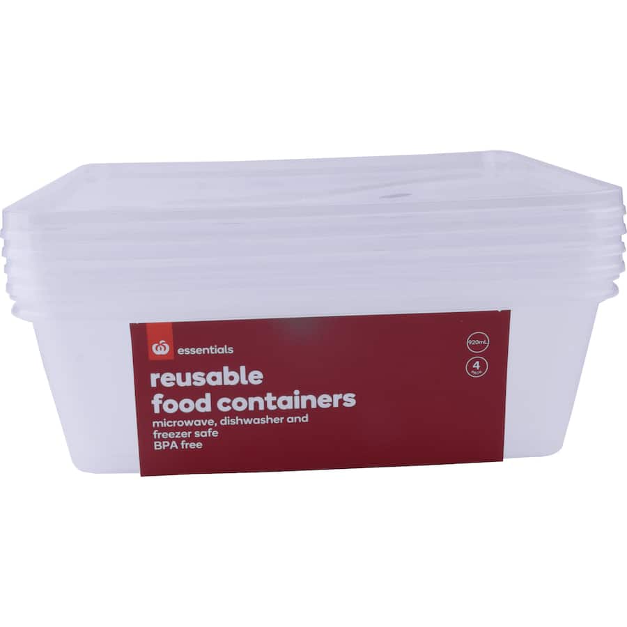 Essentials Container Square 920ml 4pack