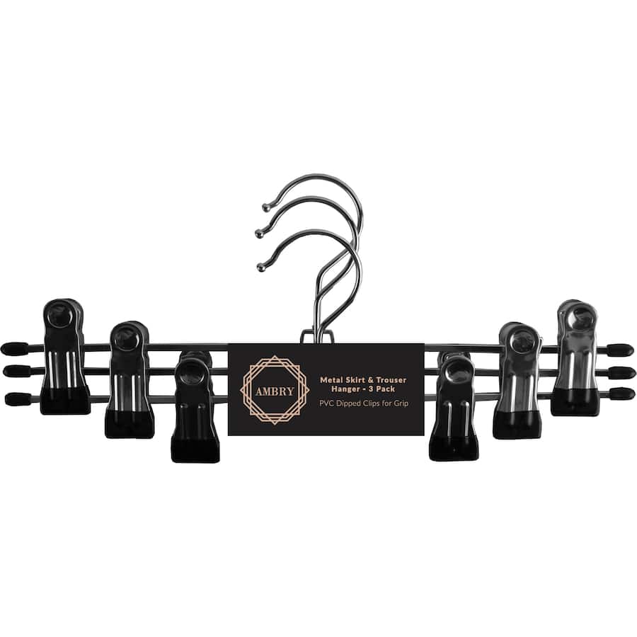 Ambry Coat Hangers Wire Skirt & Trouser 3pack