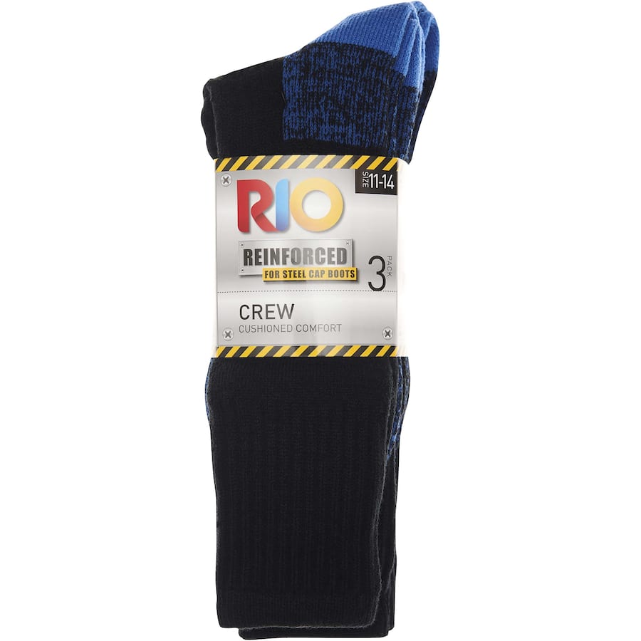 Rio Socks Mens Work 78 Size 11+ 3pack