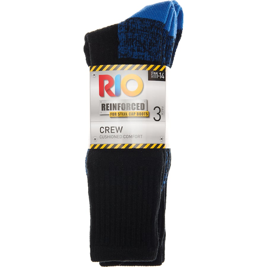 Rio Socks Mens Work 78 Size 11+ 3pack