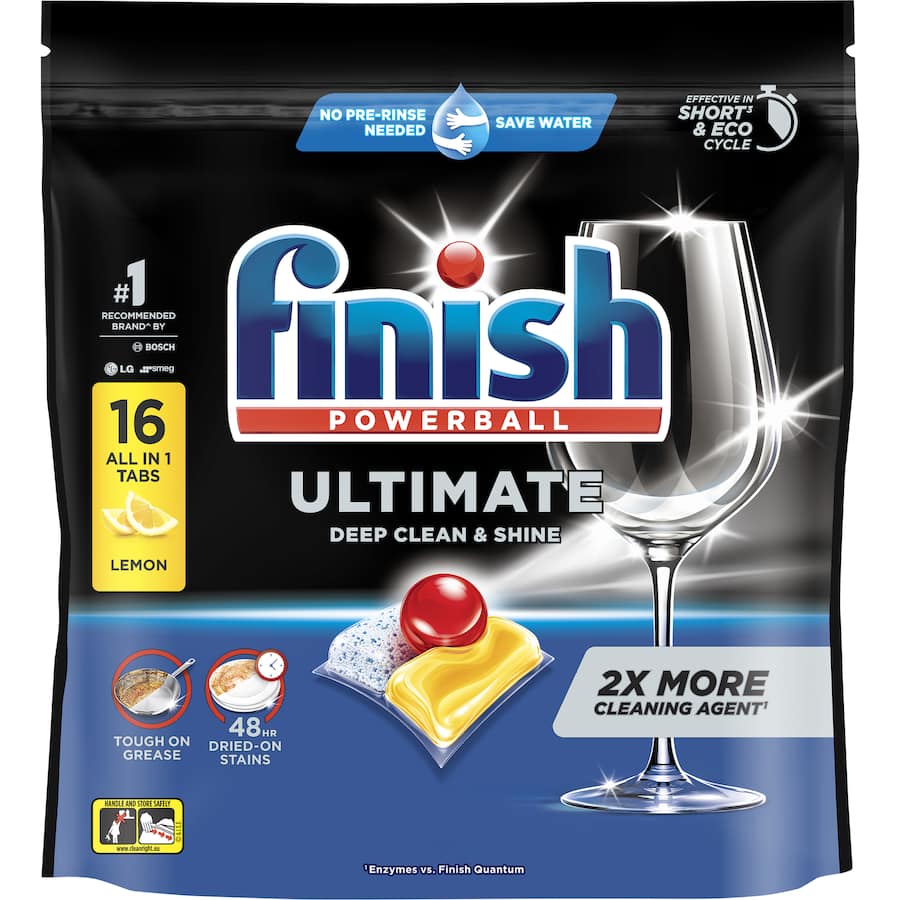 Finish Dishwasher Tablets Ultimate All In 1 Lemon Sparkle 16pack