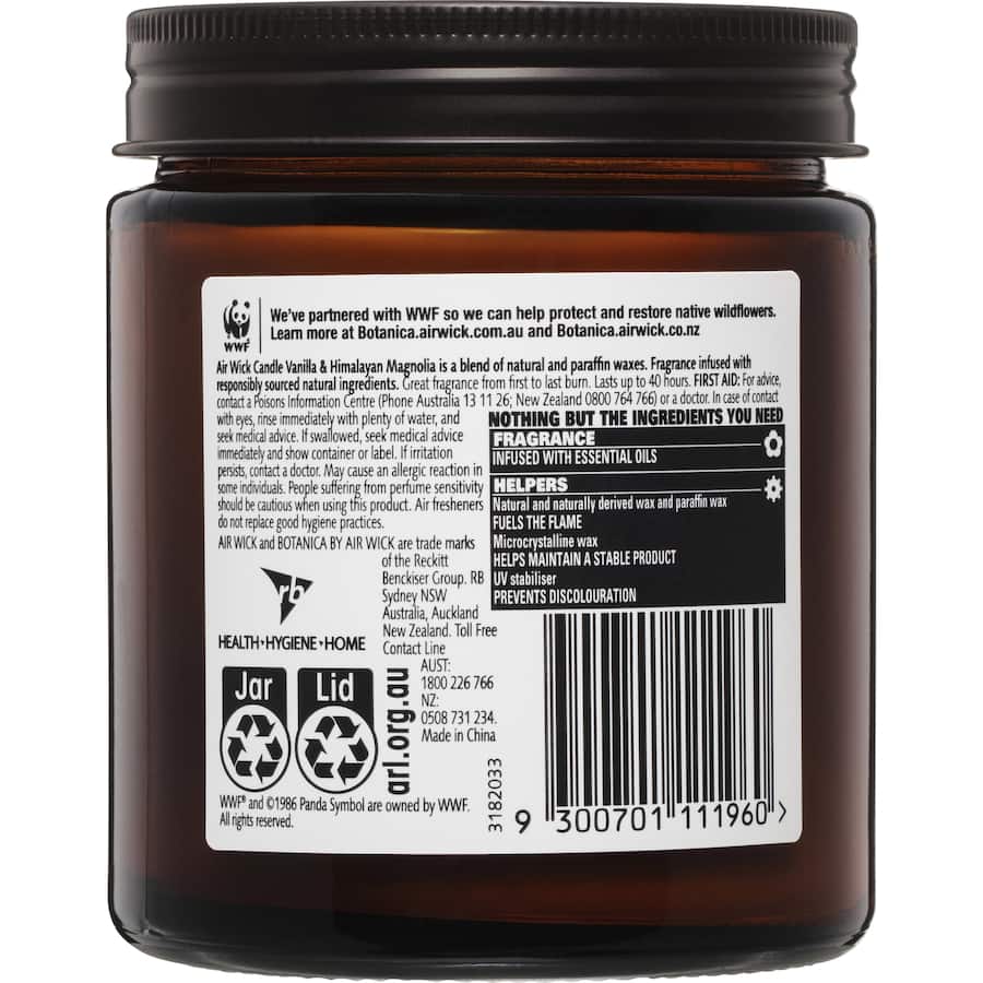 Air Wick Botanica Scented Candle Vanilla & Himalaya Magnolia 205g Each