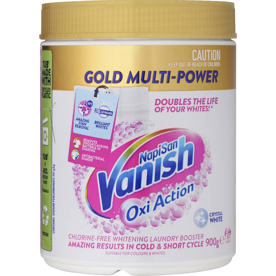 Vanish Napisan Oxi Action Gold Stain Remover Crystal White Powder 900g
