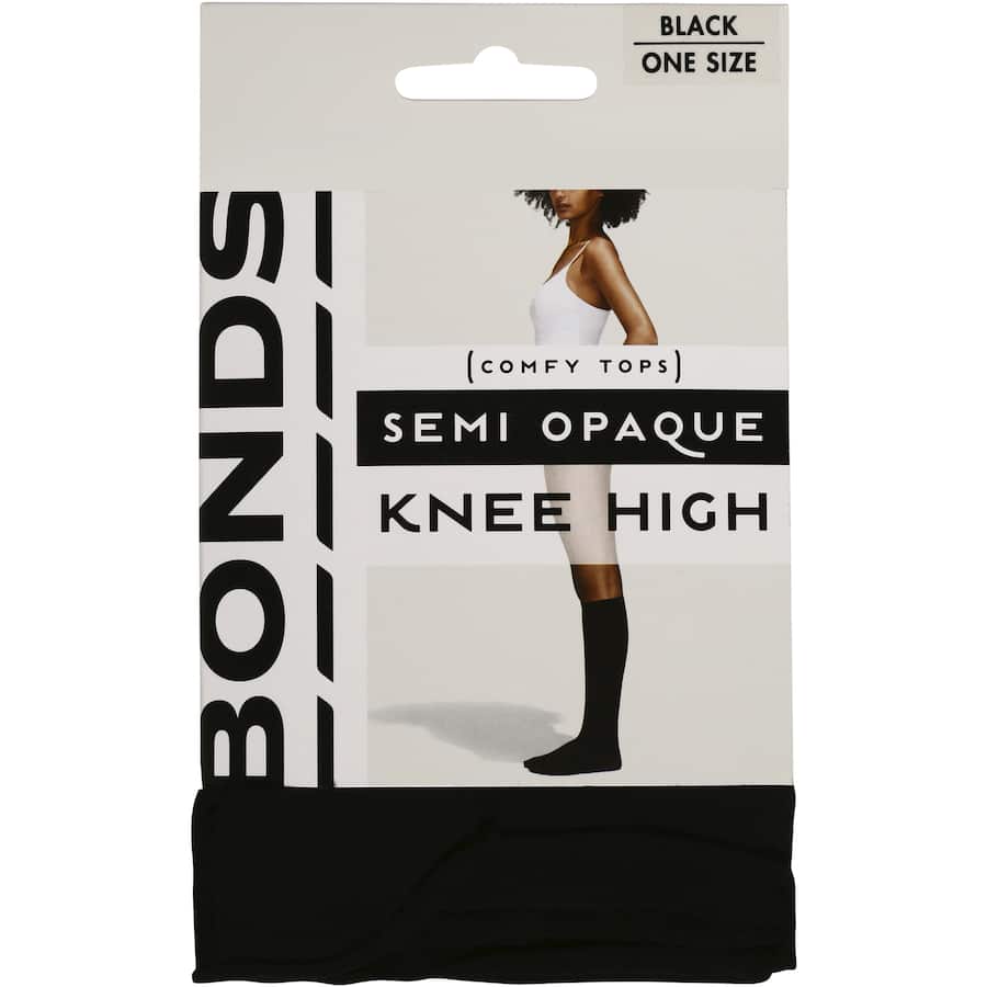 Bonds Comfy Tops Knee Highs Semi Opaques Black 1 size