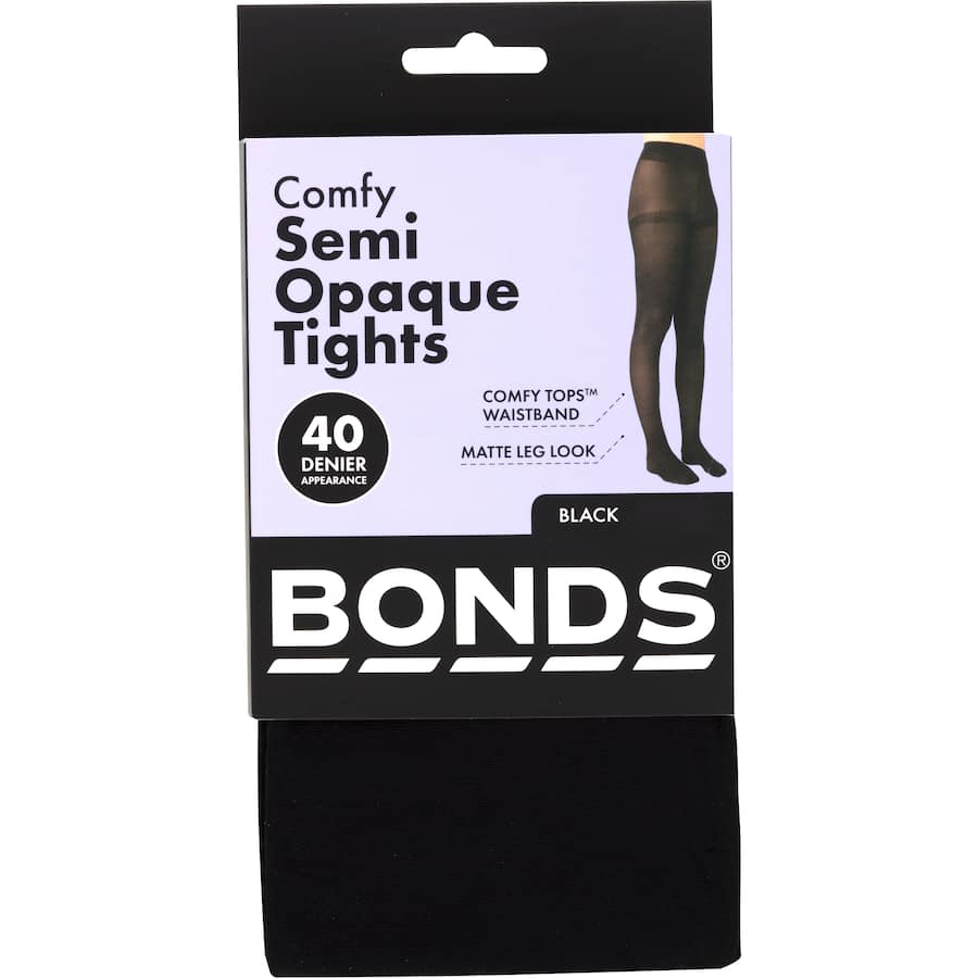 Bonds Comfy Tops Tights Medium - Large Semi Opaque Black 40 Denier 1pr
