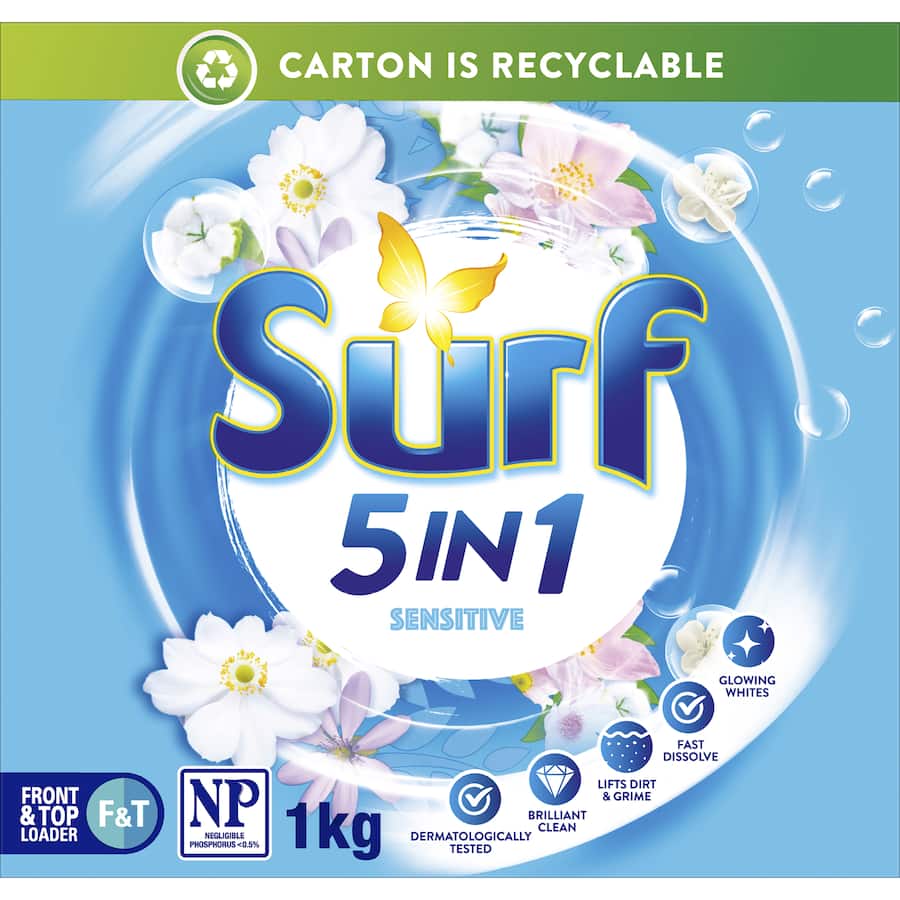 Surf Laundry Powder 5 In 1 Sensitive Box 1kg