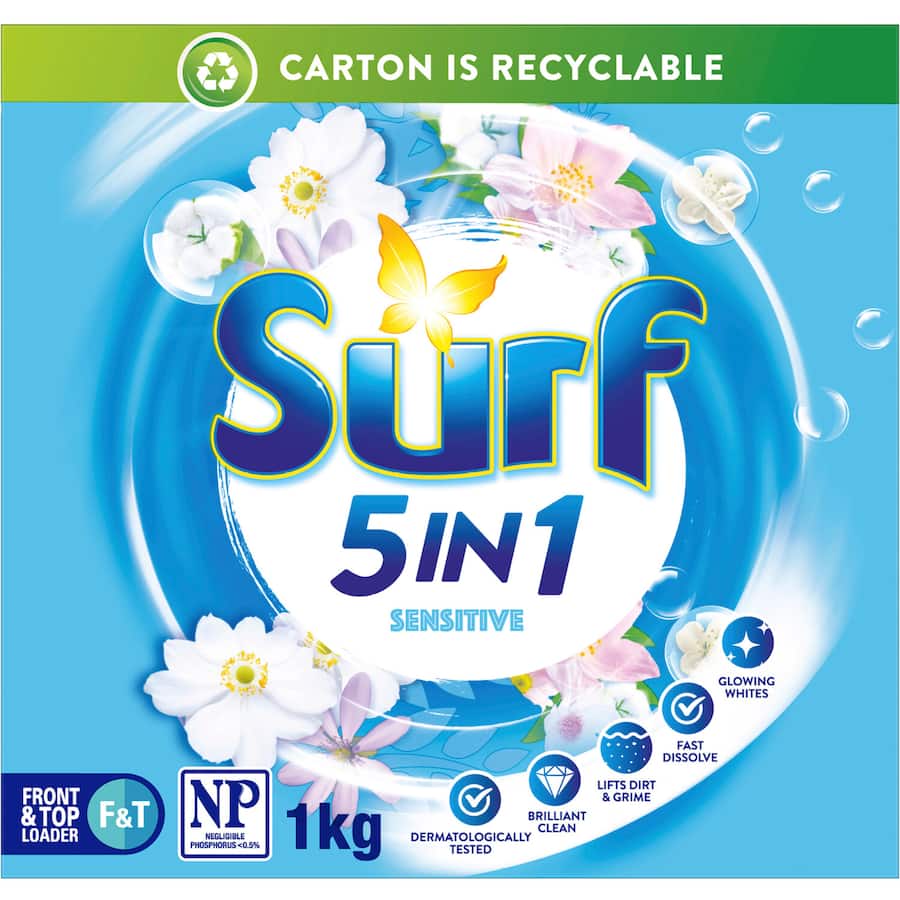 Surf Laundry Powder 5 In 1 Sensitive Box 1kg