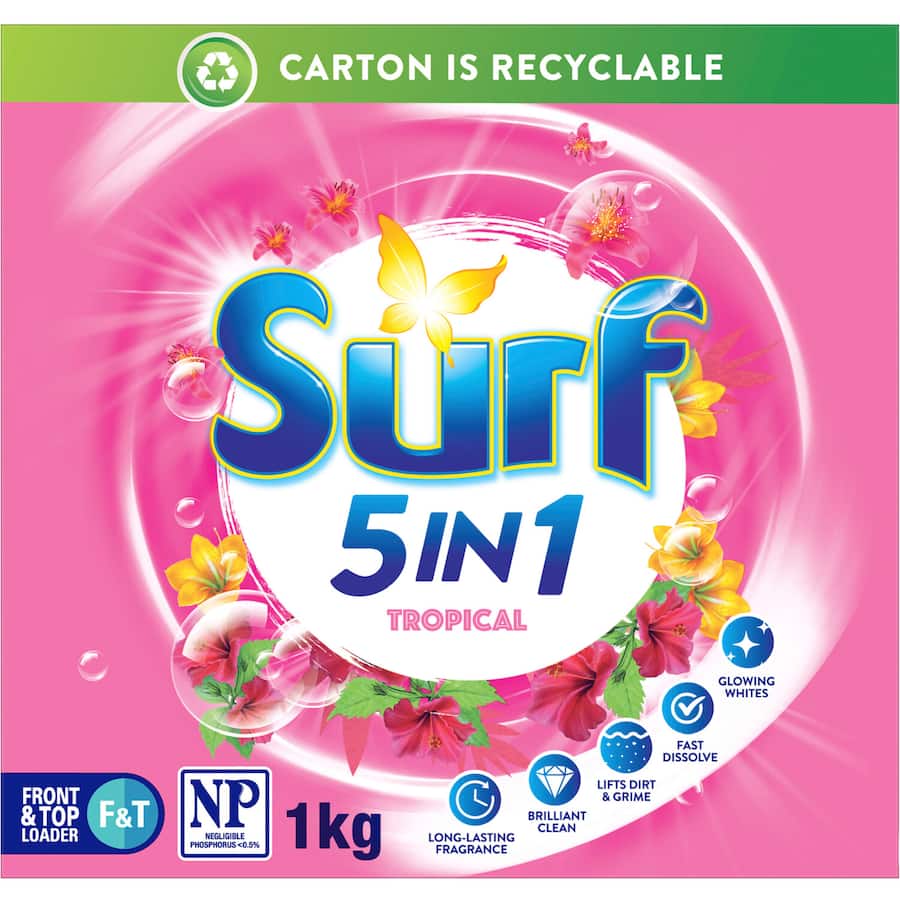 Surf Laundry Powder 5 In 1 Tropical Box 1kg