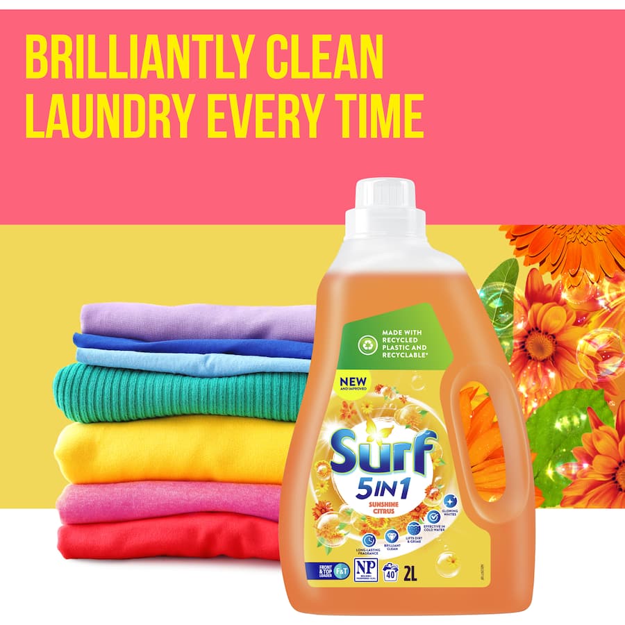 Surf Front & Top Loader Laundry Liquid Sunshine 2L