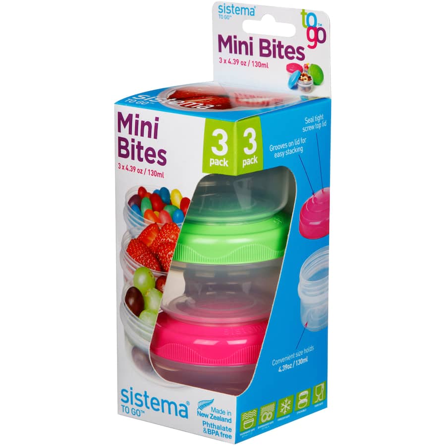 Sistema To Go Container Mini Bites 3pack