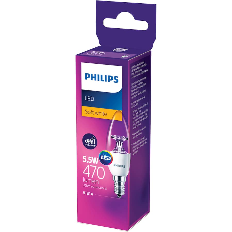 Philips Screw Candle Bulb Led 5.5w 470 Lumen Soft White 1pack