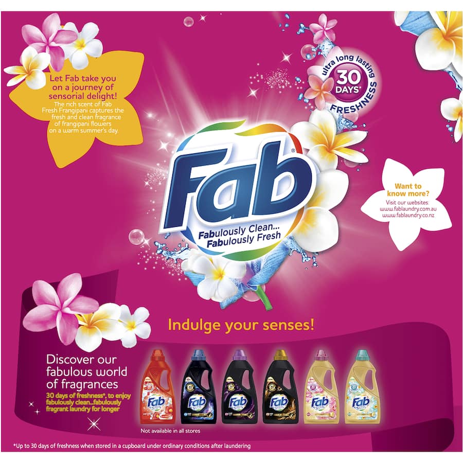 Fab Laundry Powder Fresh Frangipani Front & Top 1kg