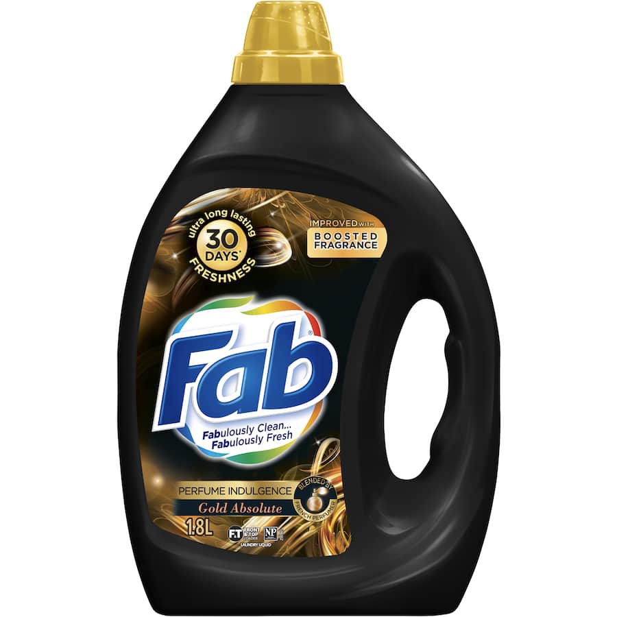 Fab Laundry Detergent Liquid Perfume Indulgence Gold 1.8L