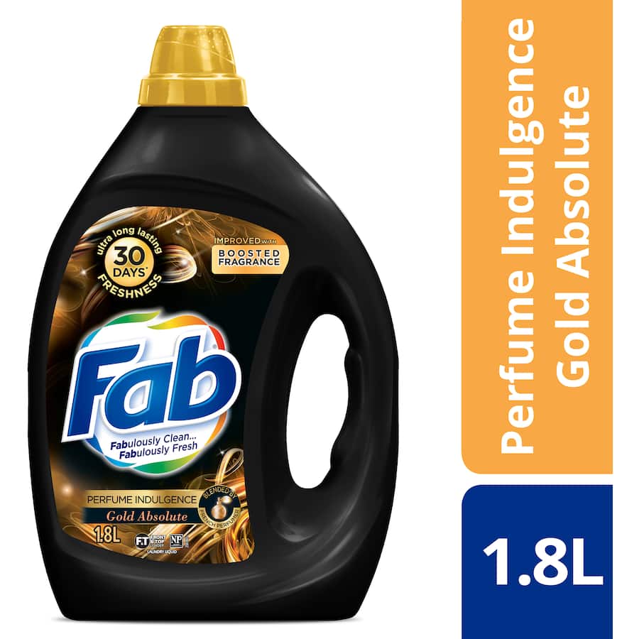 Fab Laundry Detergent Liquid Perfume Indulgence Gold 1.8L