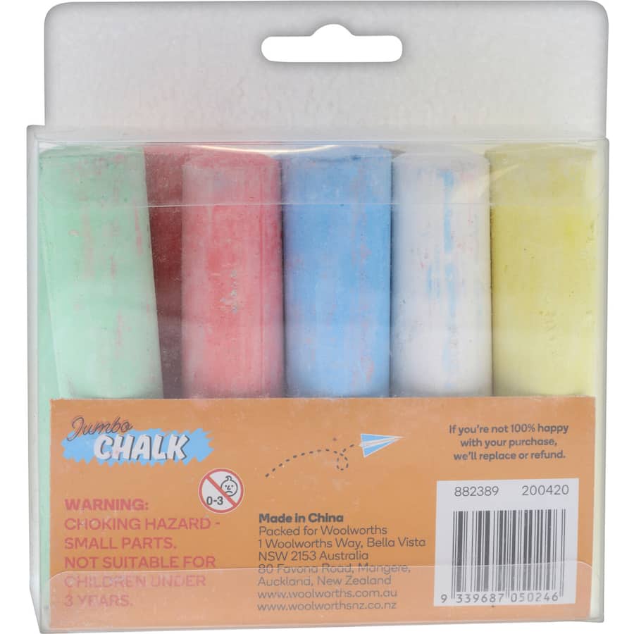 Woolworths Chalk Kids Jumbo 10pack