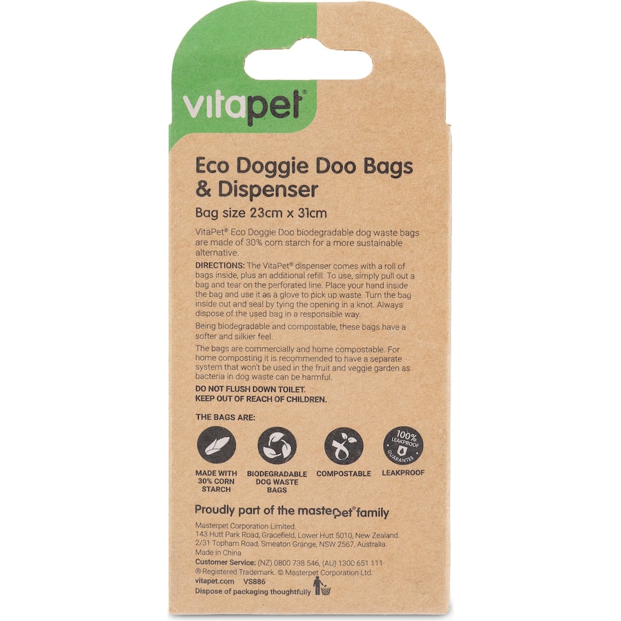 Vitapet Eco Pet Waste Bags 30pack