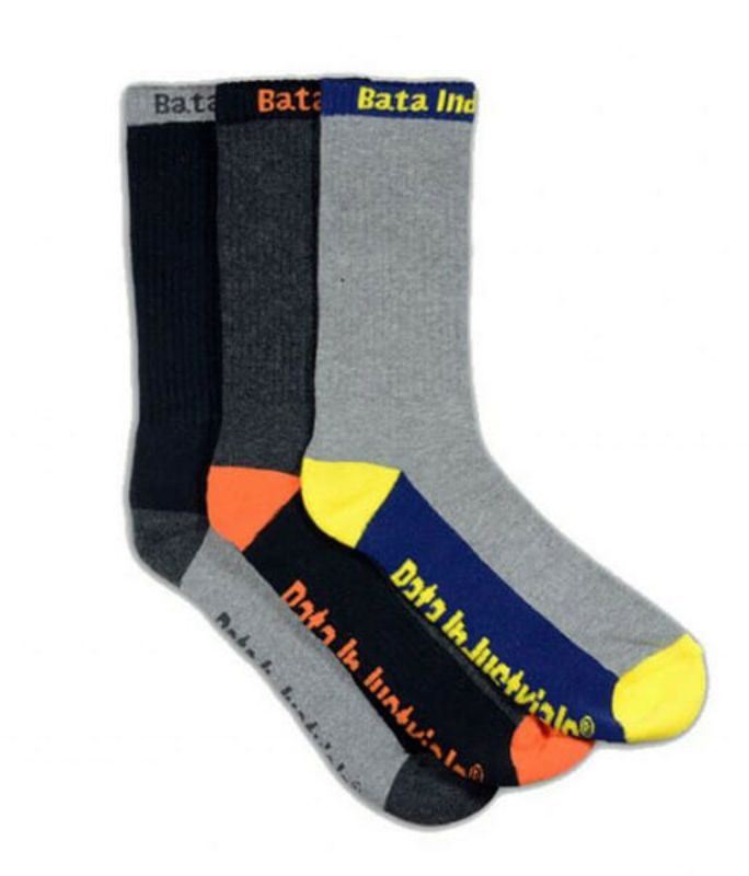 Work Socks - Yellow / Orange / Grey Medium 5-9 (3 Pk)