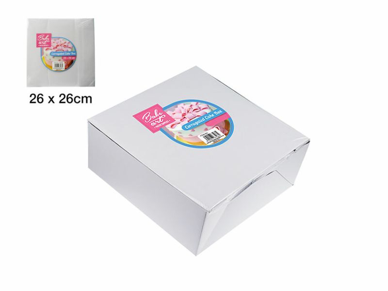 Corrugated Cake Box - White 26cm (24 Units)