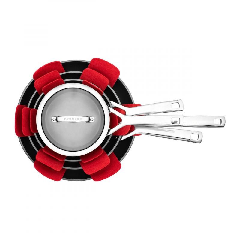 Pyrolux Pan And Pot Protector Red Set Of 3 - 28/33/38cm