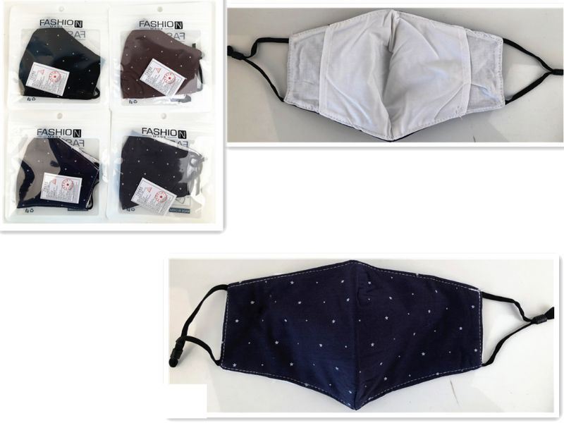 Fabric Face Masks - 12 X 13 X 22cm (Set of 12)