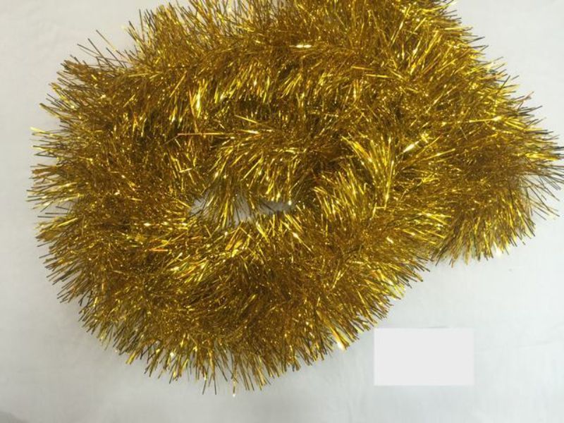 Christmas Tinsel - Gold 2m 12cm (Set of 10)