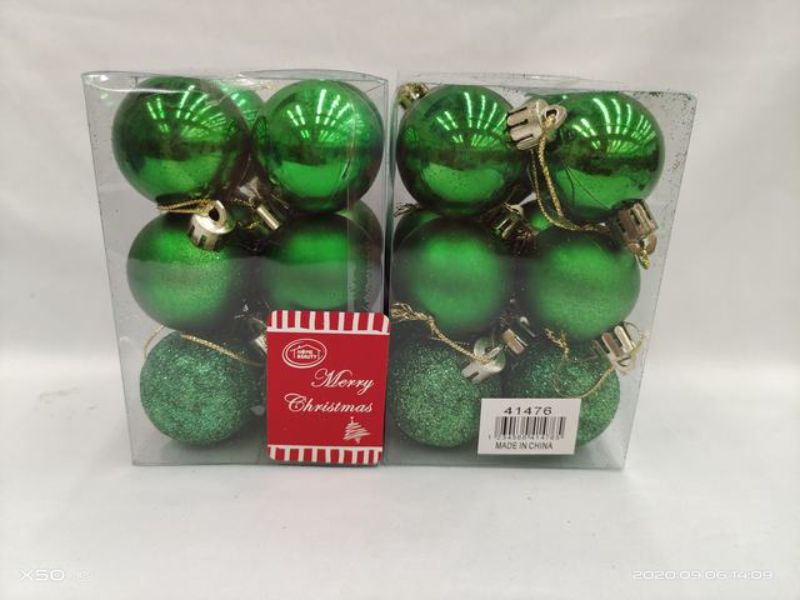 Christmas Decoration Ball - Green 4cm (12 Packs)