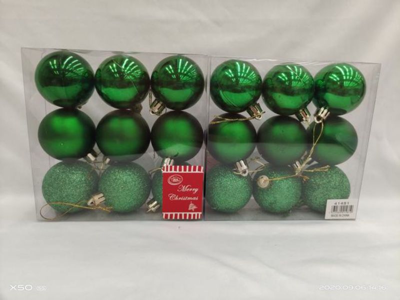 Christmas Decoration Ball - Green 5cm (12 Packs)