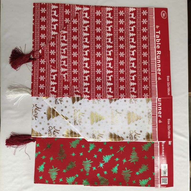 Christmas Table Runner - Colour 180cm (Set of 12 Assorted)