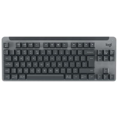 Logitech Signature YR0078 Wireless Mechanical Keyboard with Bluetooth, compact tenkeyless design, elegant aluminum case.