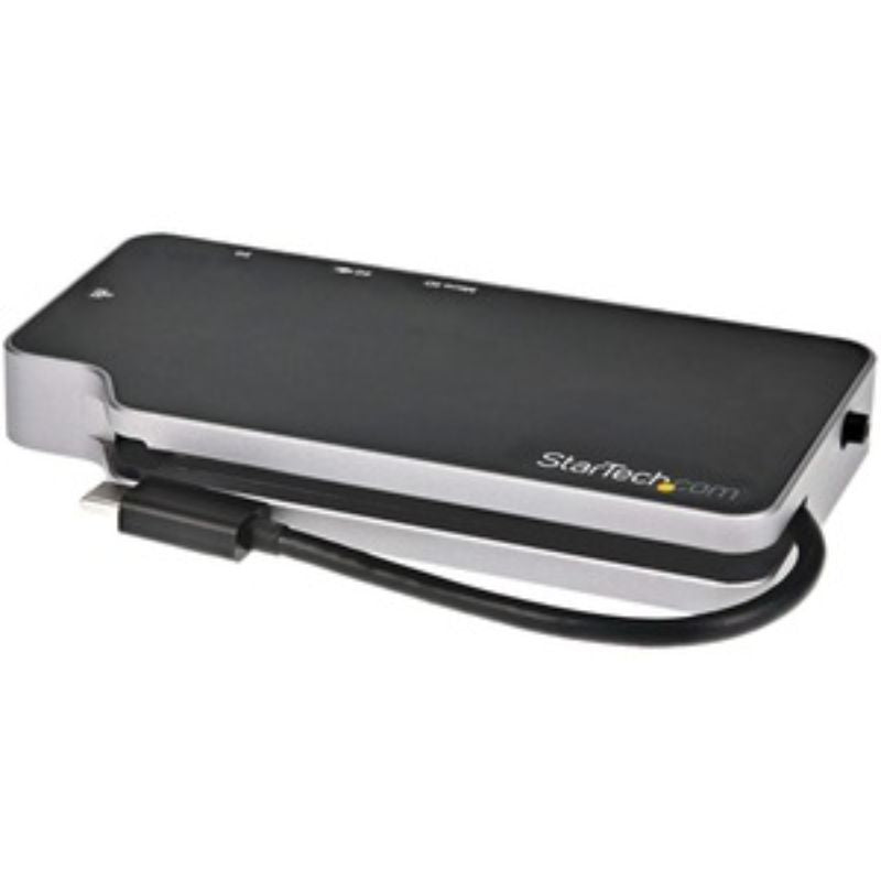 StarTech.com 4K USB-C Docking Station with HDMI/VGA, 100W Power Delivery, and multiple USB ports for enhanced connectivity.